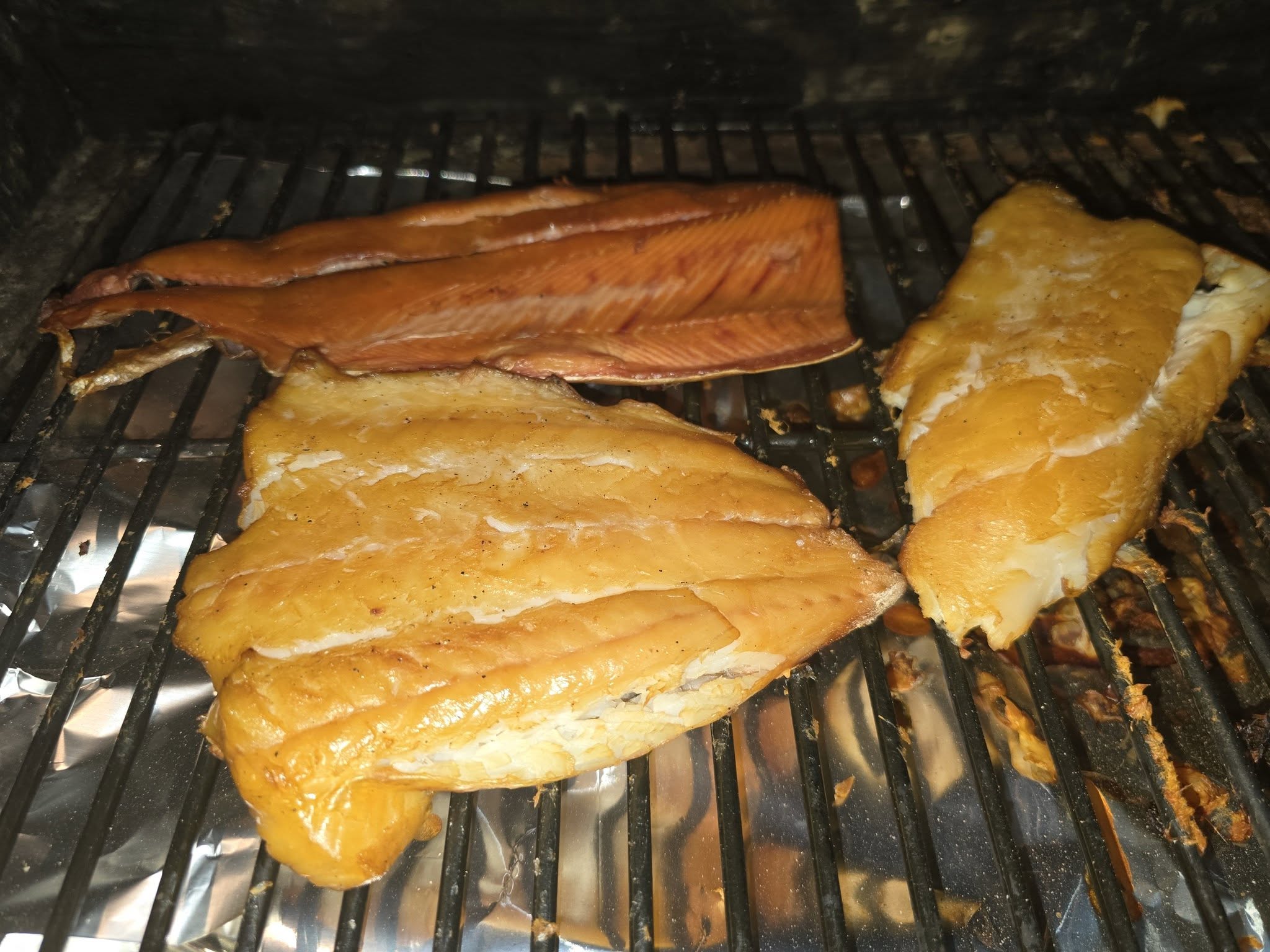 Smoked cod and pink salmon